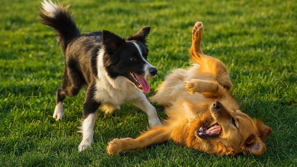 Twee spelende honden
